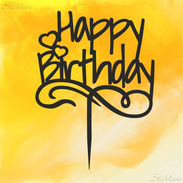 Happy Birthday Cake Topper Schriftzug